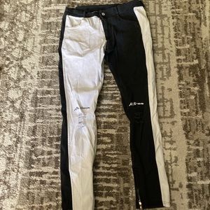 Black and White slim fit jeans.